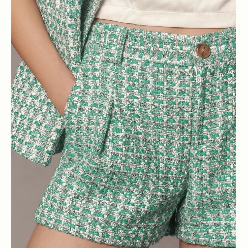 Anthropologie Maeve Tweed Green Shorts - Picture 1 of 9